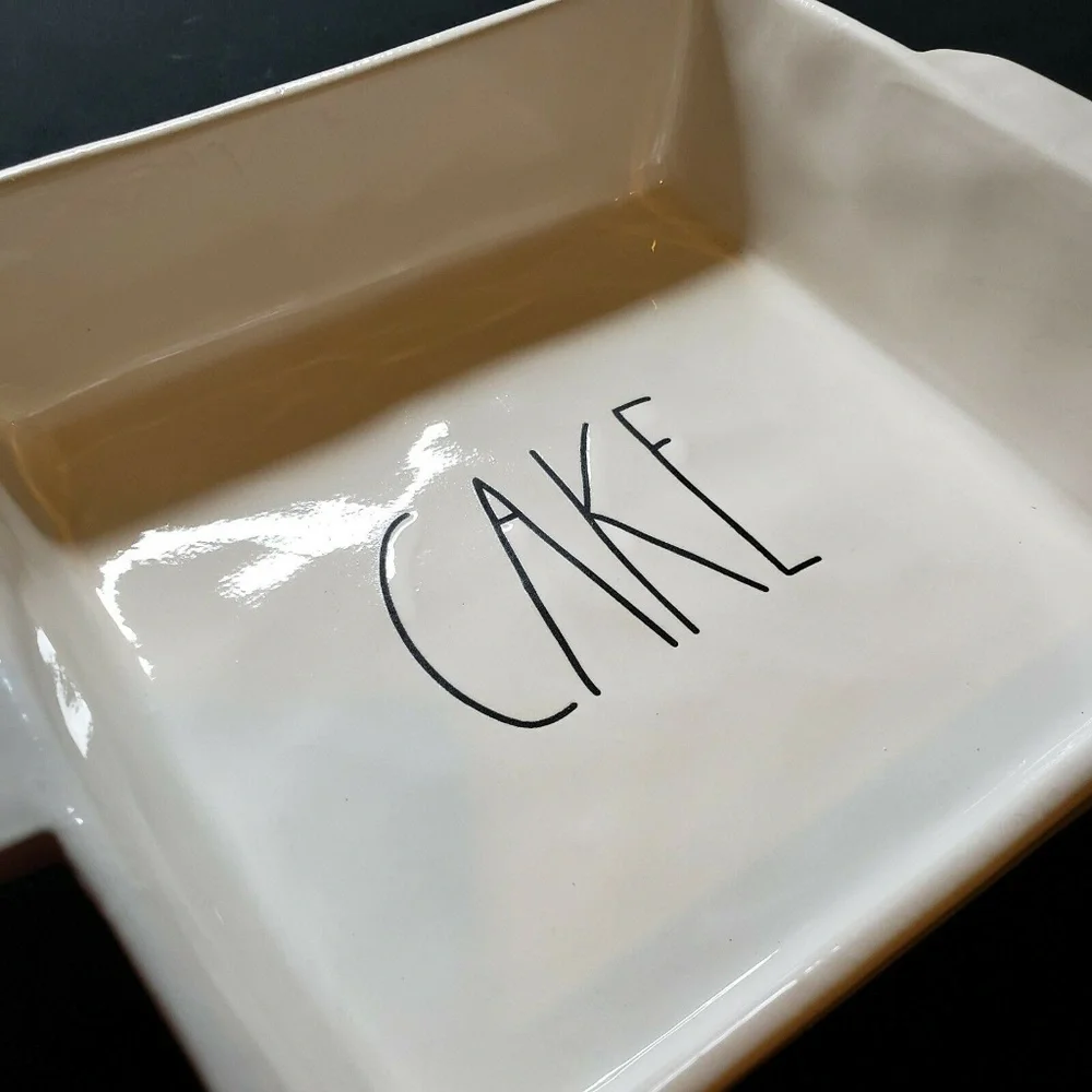 Rae Dunn Square CAKE Dish Baking Pan Farmhouse